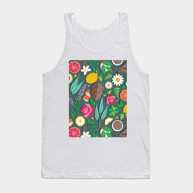 Aromatherapy essentials // pattern // green background Tank Top by SelmaCardoso